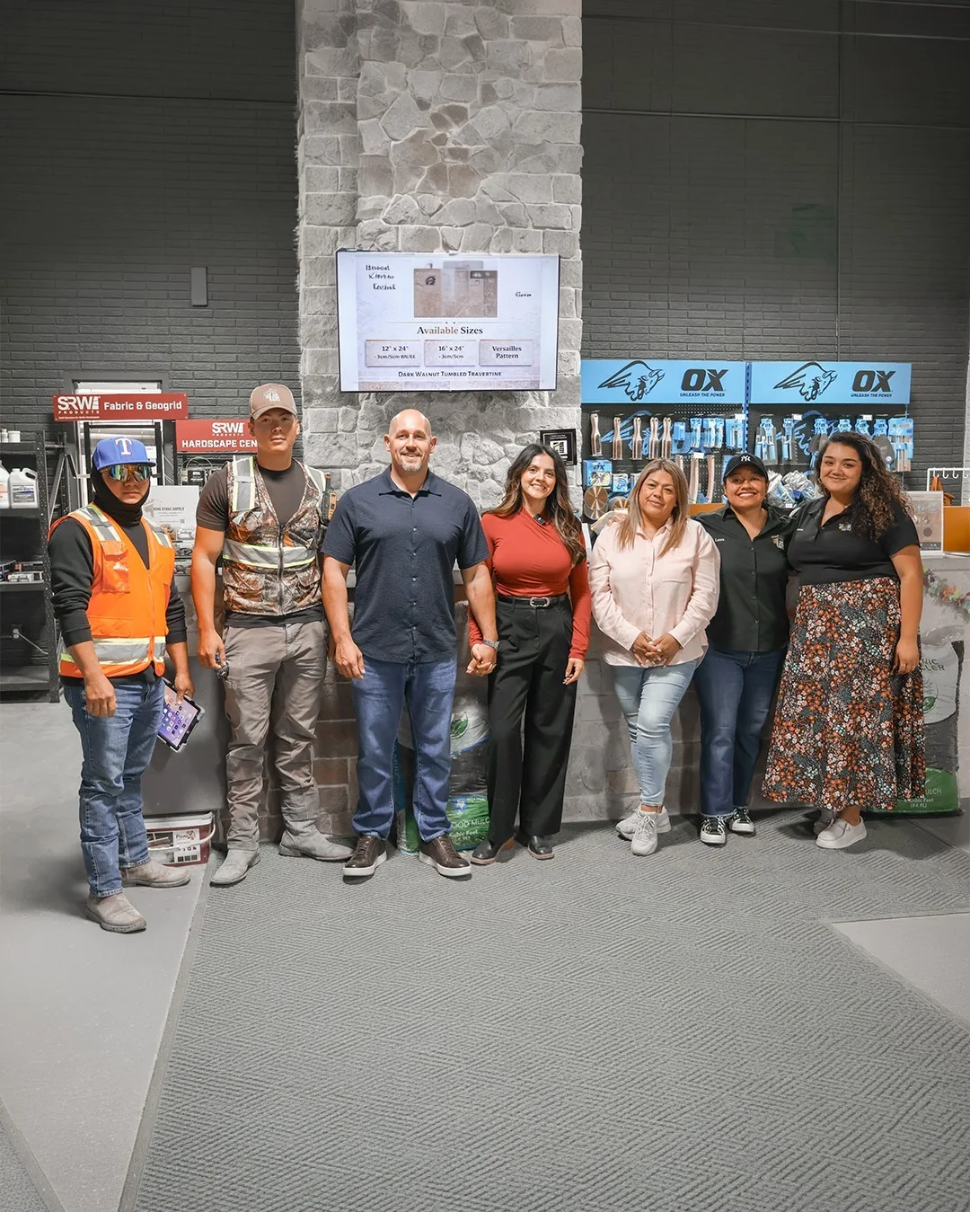 The King Stone Supply team in the showroom